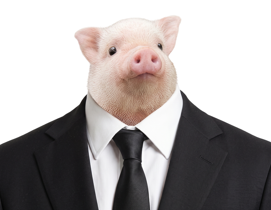 SUIT the pig wif a suit